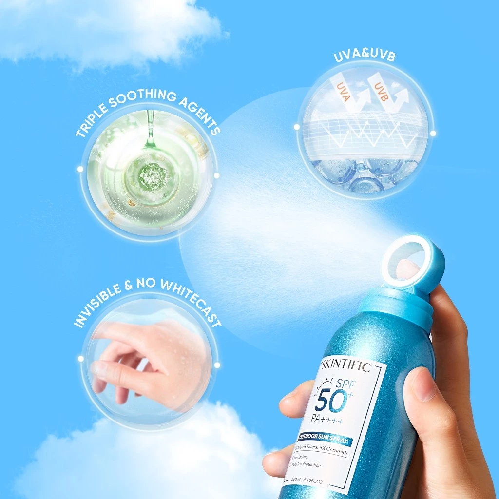 【24H MY Delivery】【Big promotion】SKINTIFIC Outdoor Sun Spray Sunscreen Mist SPF50+ PA++++ Light Sweatproof Waterproof UV Protection 5X Ceramide (250ml) - Image 2