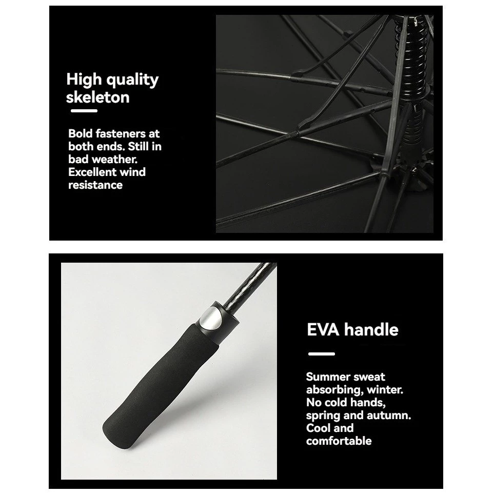 【24H MY Delivery】【Big promotion】Stormproof XL 135cm Semi-Auto Windproof UV Protection Folding Umbrella Payung Lipat Besar Murah - Image 4