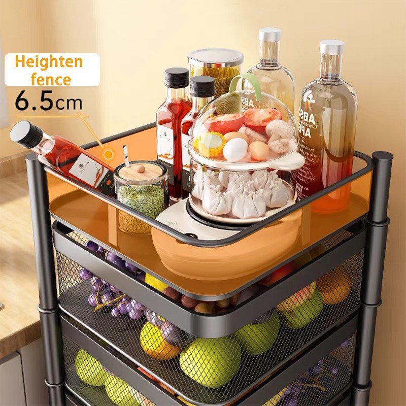 【24H MY Delivery】【Big promotion】Rotating Trolley Rack Kitchen Rack Rotating Rack Spice Rack Storage Rack Bathroom Rack Shelf Ikea Rack - Image 6