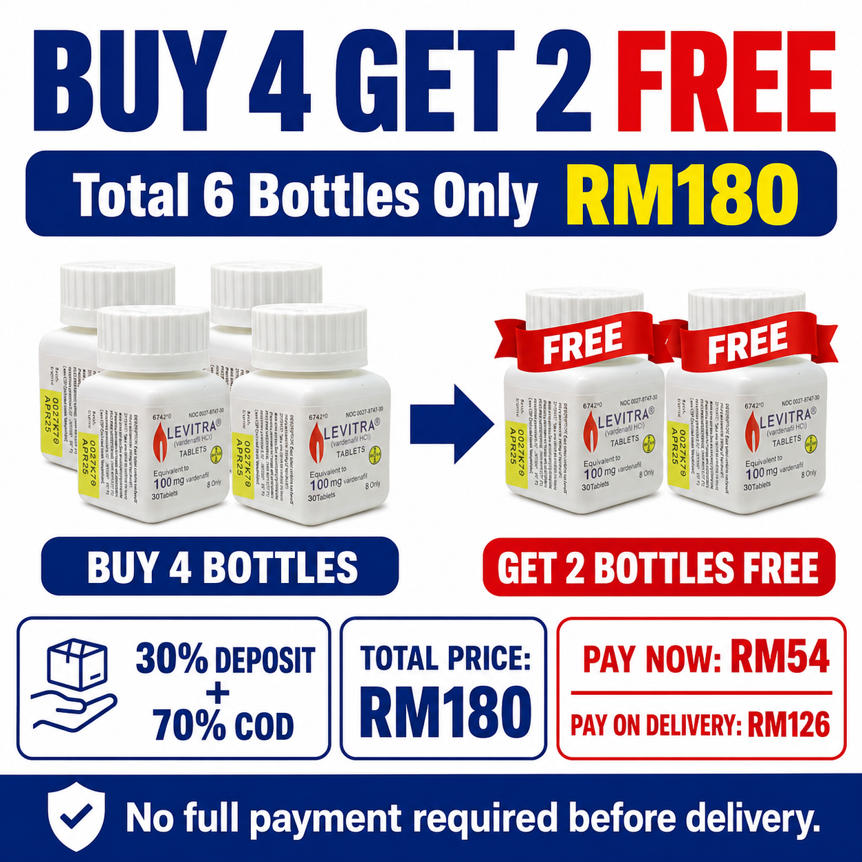 【Secure Deposit COD】【Buy 2 Get 1 Free】Levitra 100mg, the best-selling male enhancer of 2026, is considered beneficial by all men (buy today and receive as a gift) - Image 2