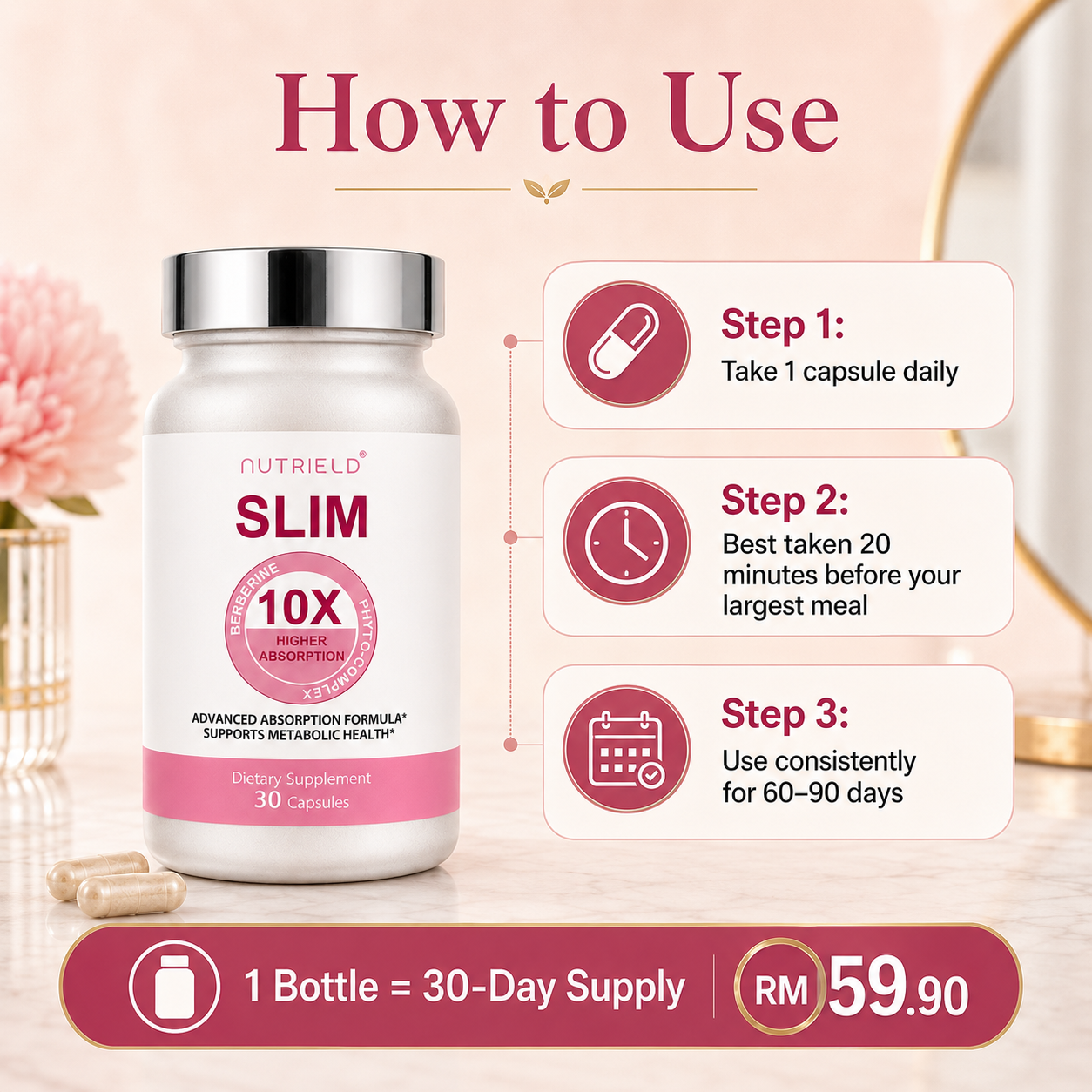 [Three bottles for RM59.9]SLIM 10X™ Berberine - Image 2