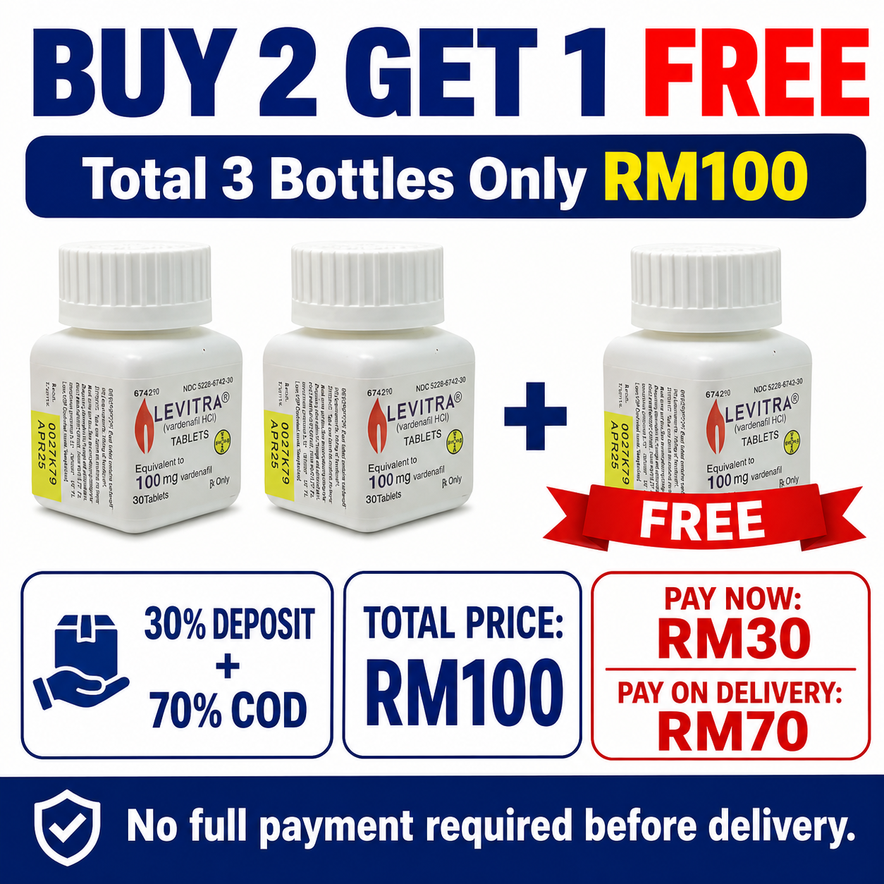 【Secure Deposit COD】【Buy 2 Get 1 Free】Levitra 100mg, the best-selling male enhancer of 2026, is considered beneficial by all men (buy today and receive as a gift) - Image 3
