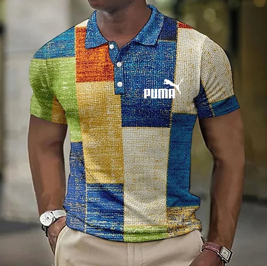 Men's Short Sleeve Zip Polo Shirt - Image 2