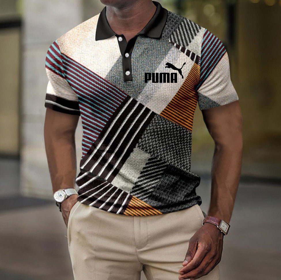 Men's Short Sleeve Zip Polo Shirt - Image 3