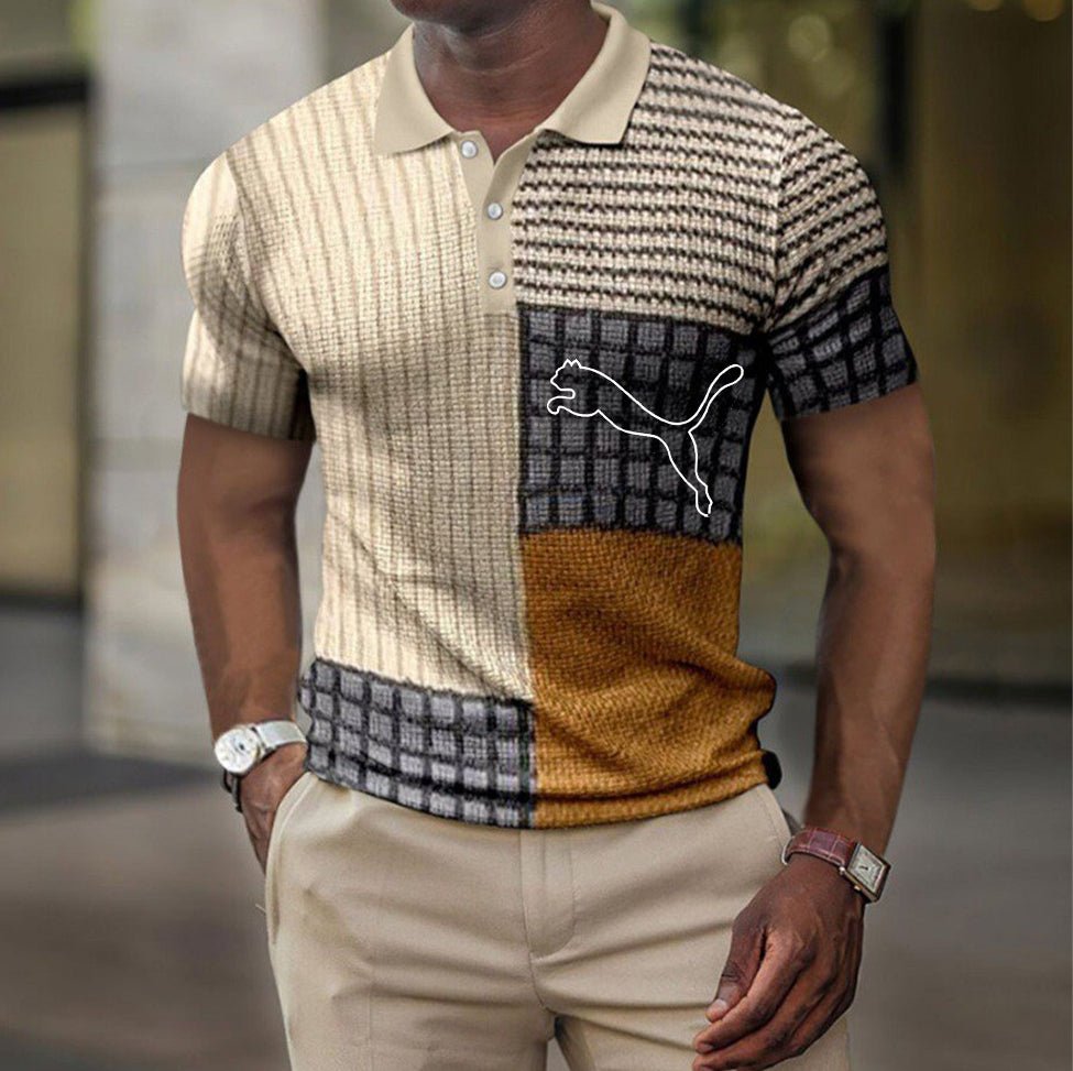 Men's Short Sleeve Zip Polo Shirt - Image 8