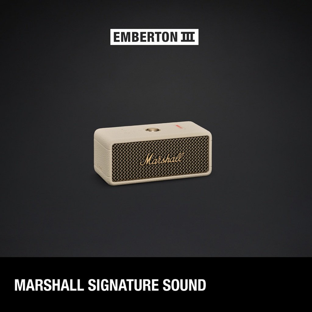 【24H MY Delivery】MARSHALL EMBERTON III Portable Bluetooth Speaker - Cream - Image 4