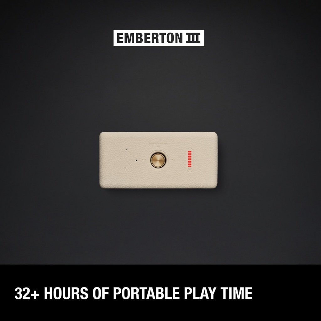 【24H MY Delivery】MARSHALL EMBERTON III Portable Bluetooth Speaker - Cream - Image 6